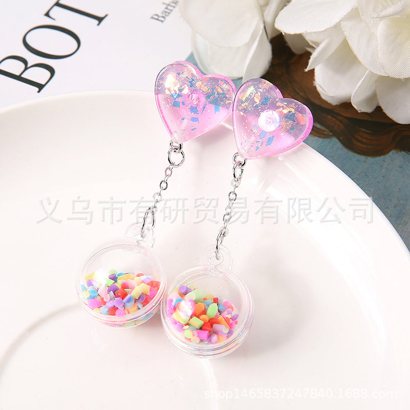 Alloy cartoon cute heart earrings (Minimo de Compra 3) MIC-YouY034