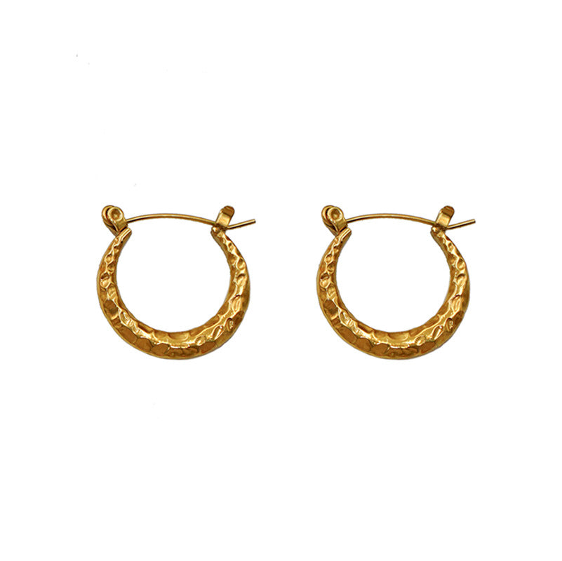 Titanium steel 18K texture Fried Dough Twists earrings MYA-XuanJ009