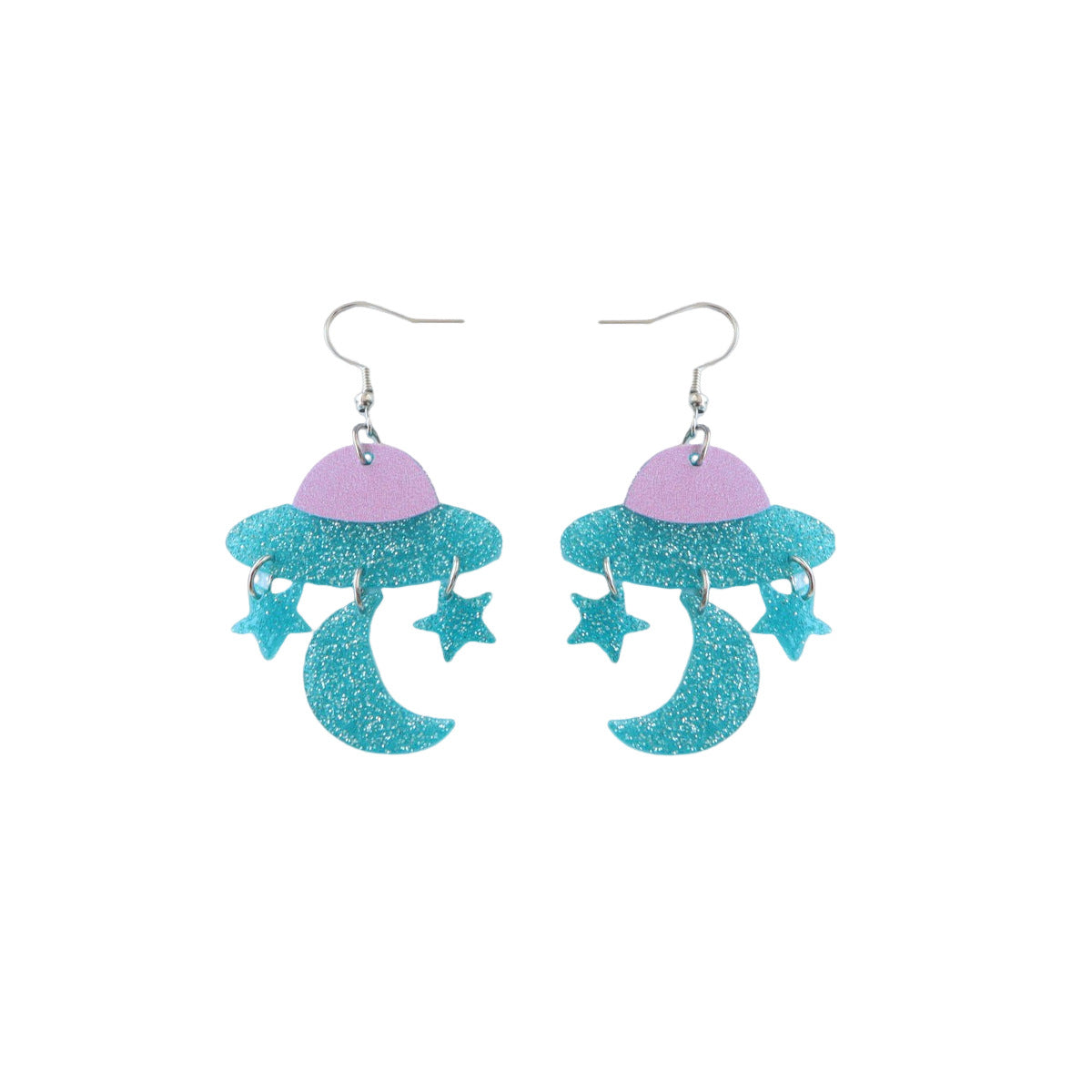 Acrylic Retro UFO Earrings MYA-OuG096