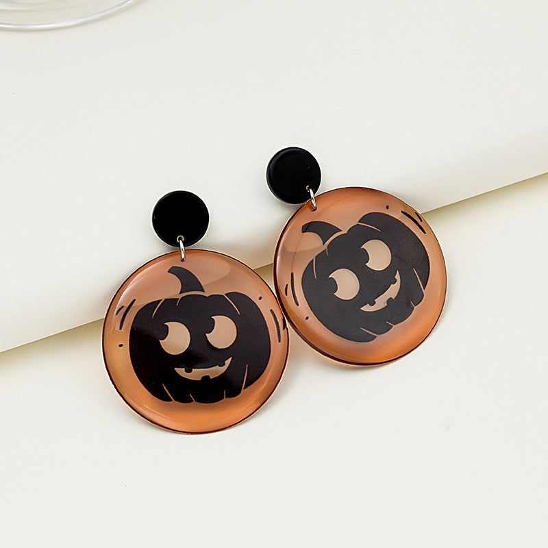 Acrylic Halloween Bat Spider Castle Earrings MIC-MDD040