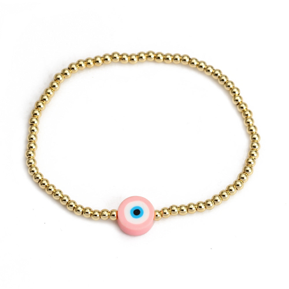 Copper Devil's Eye Simple Blue Eye Bracelet Minimo de compra 2 MYA-BaiD009