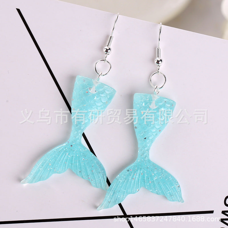 Acrylic sequin simulation mermaid earrings (Minimo de Compra 2) MIC-YouY015