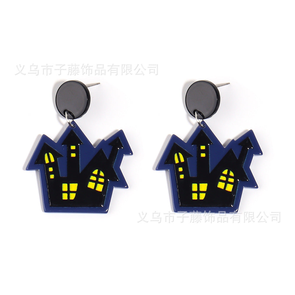 Acrylic Pumpkin Ghost Hole Earrings (Minimo de Compra 2) MIC-ZiT001