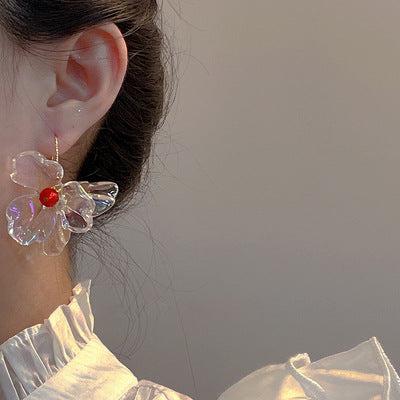 Acrylic transparent flower earrings (Minimo de Compra 2) MIC-LuM003