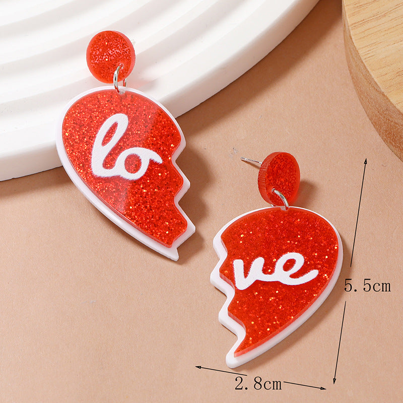 Acrylic Love Letter Heartbreak Earrings (Minimo de Compra 3) MIC-HaoC006