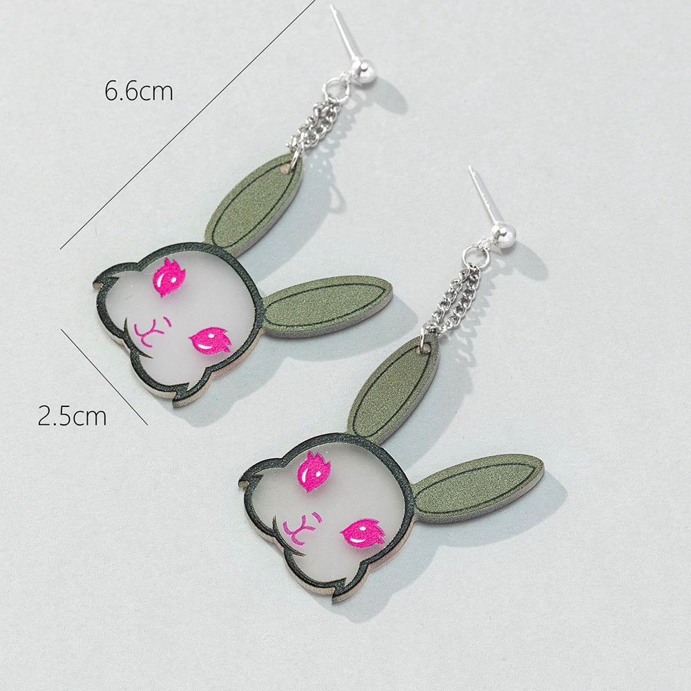 Acrylic cute cartoon rabbit earrings (Minimo de Compra 2) MYA-BeiQ007