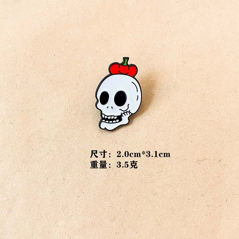 Alloy pumpkin skull crest brooch (Minimo de compra 6) MIC-ShengM004