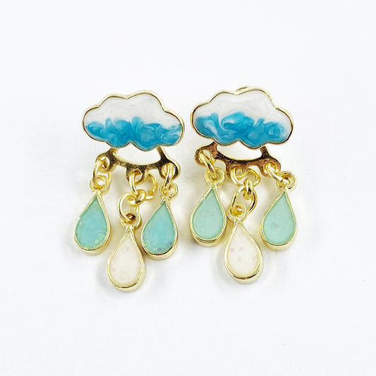 Cloud raindrop S925 silver cute earrings(Minimo de Compra 3) MIC-JYuan001