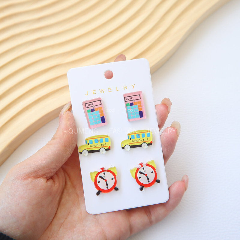 Alloy acrylic calculator car earrings MIC-OuG120