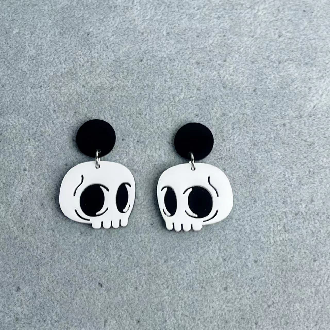 Acrylic Halloween Skull Earrings (Minimo de Compra 2) MYA-JiuT014