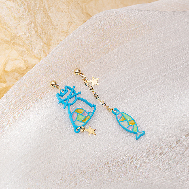 Alloy Asymmetric Cartoon Earrings MIC-MDD013