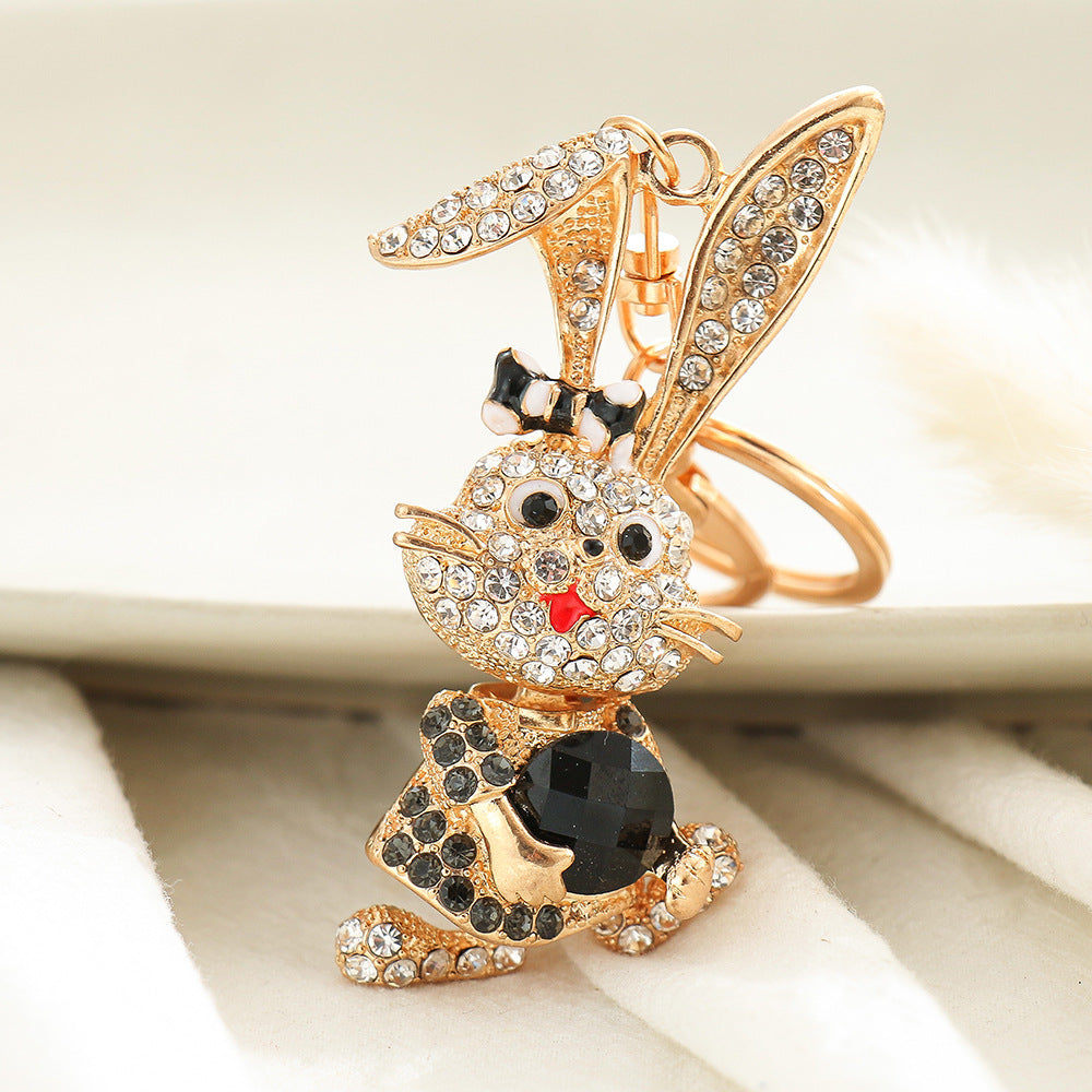 Lovely rabbit keychain with diamond  (Minimo de compra 2) MIC-ChaoK010