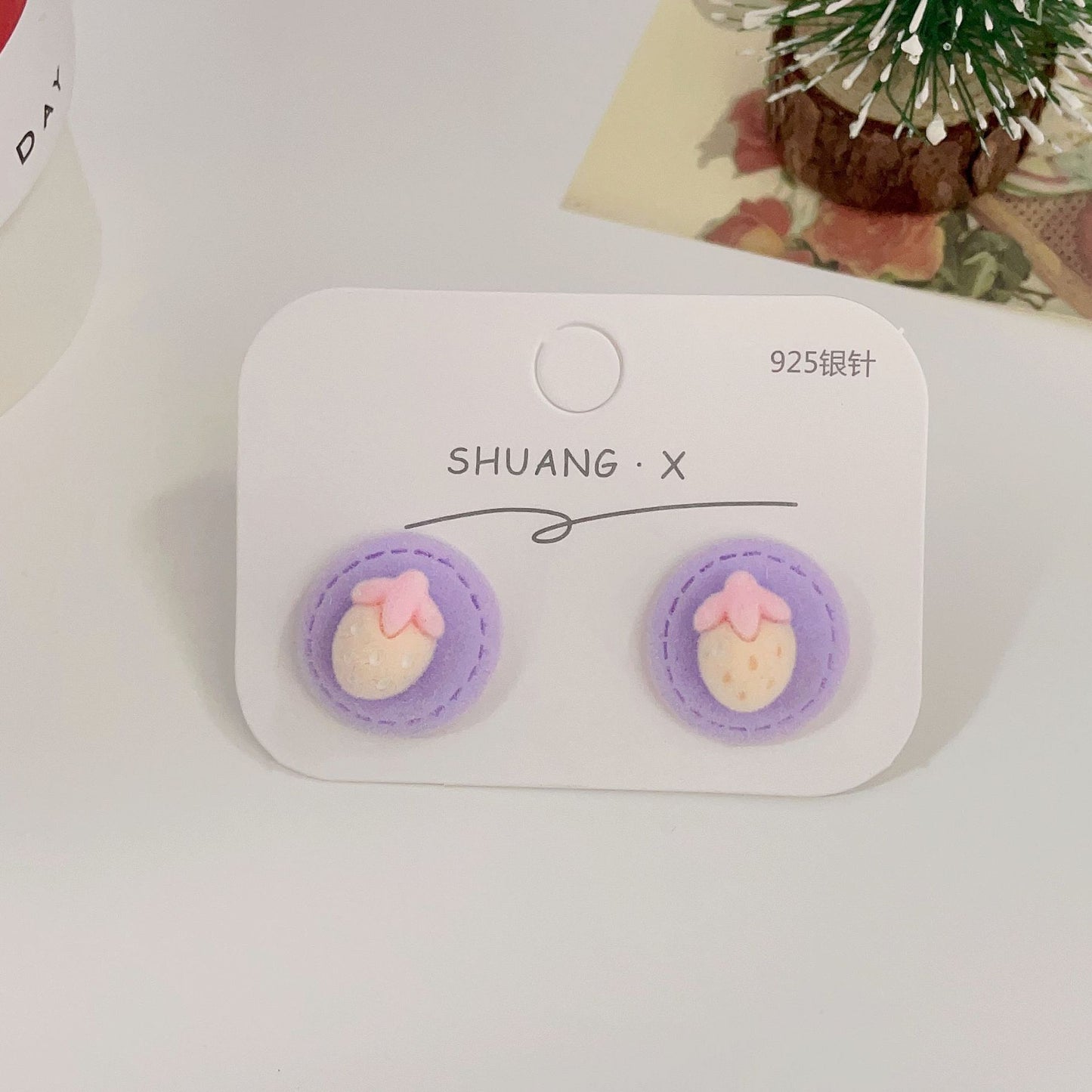 Acrylic flocked cute earrings (Minimo de Compra 2) MYA-ShuangX032