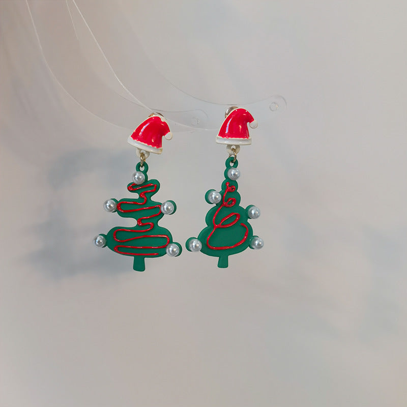 New alloy Christmas tree earrings (Minimo de Compra 5) MIC-JiuY074