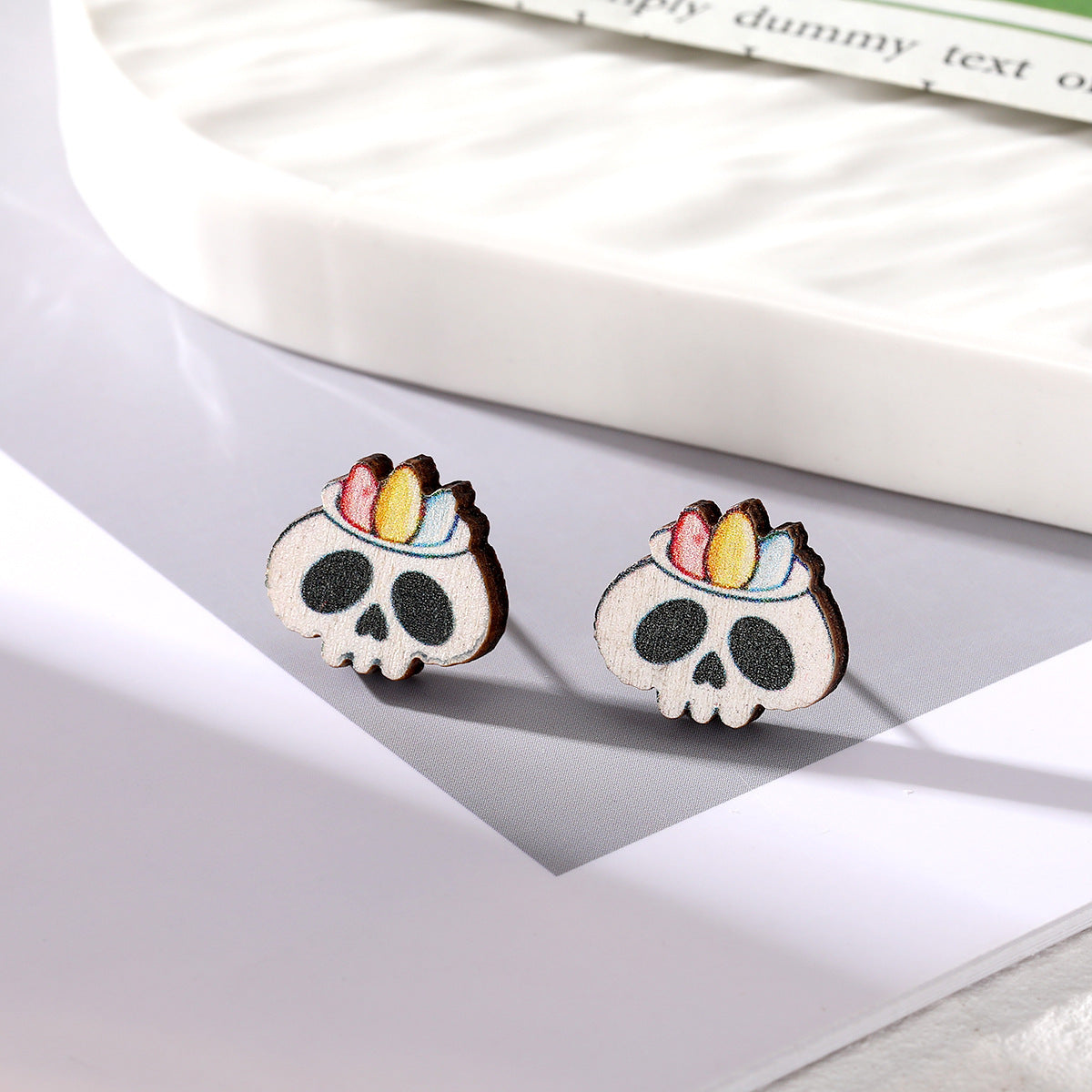 Alloy Dark Wind Spider Skull Earrings (Minimo de Compra 6) MIC-JueJ033