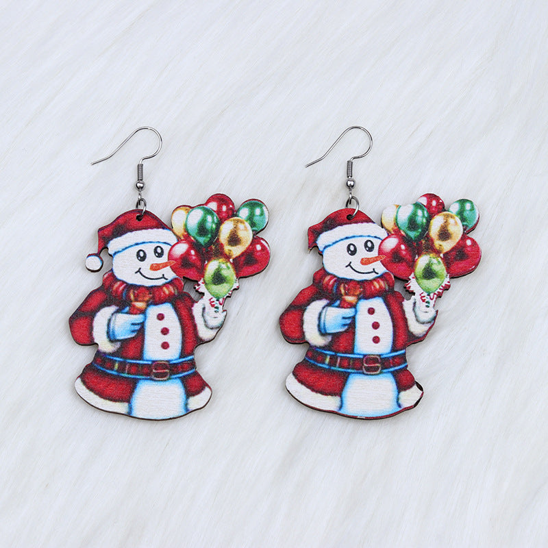 Acrylic Christmas Santa Claus Earrings (Minimo de Compra 2) MYA-DuA049