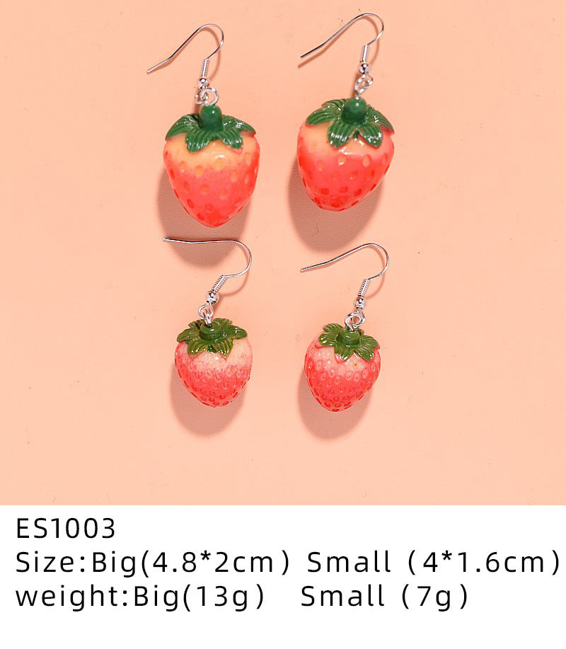 Resin personalized sweet strawberry earrings MIC-XunT007