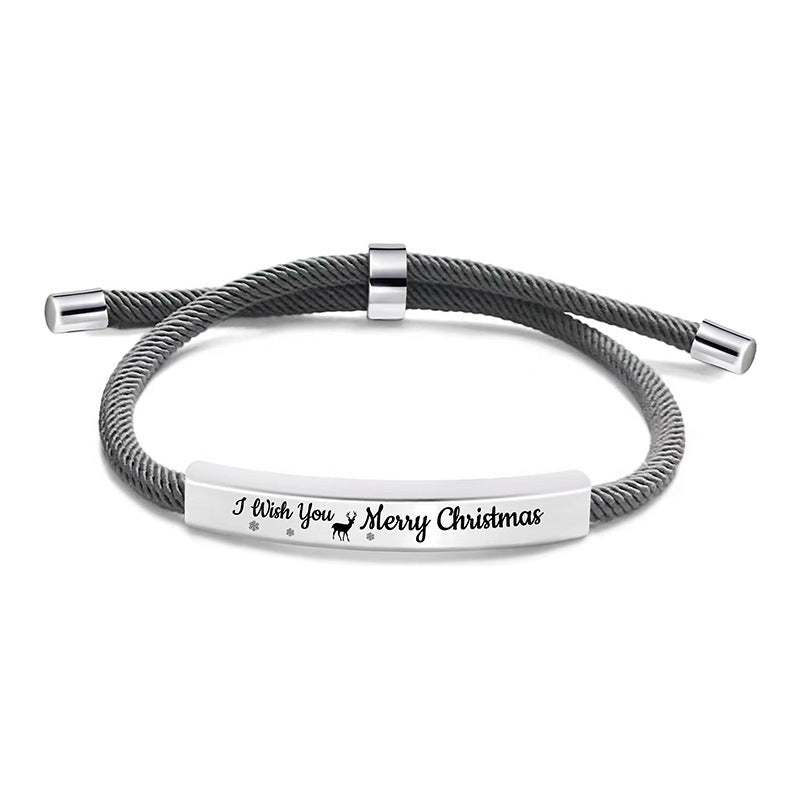 Bracelets Stainless Steel Woven Rope Christmas Gifts GangG017