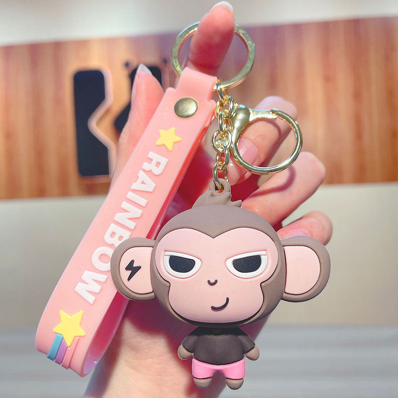 PVC cute big ear monkey keychain MIC-JinG028