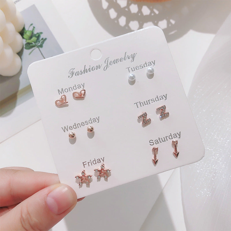 Alloy pearl bow earrings (Minimo de Compra 5) MIC-ShiY013