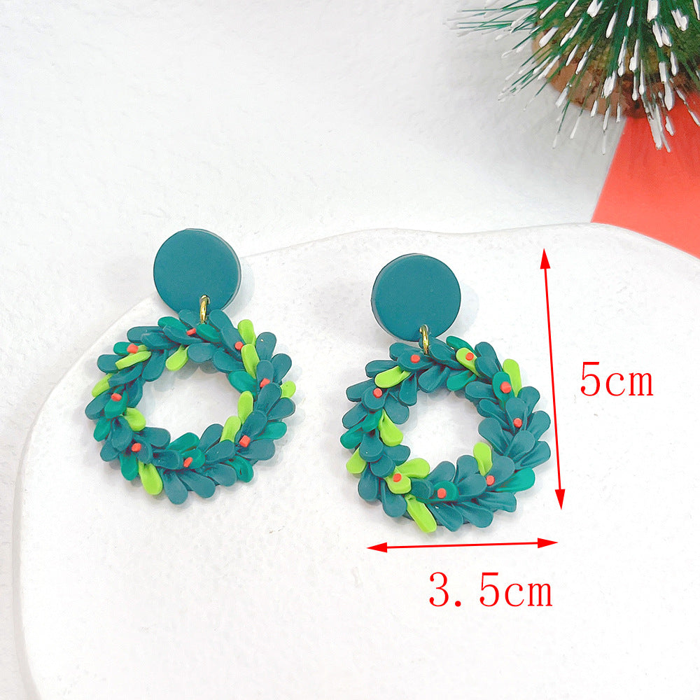 Alloy grid geometric snowman earrings (Minimo de Compra 2) MIC-PingH041