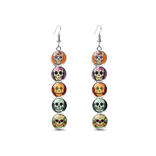 Earrings Stainless Steel Skull Glass Earrings Minimo de compra 2 XiangL023