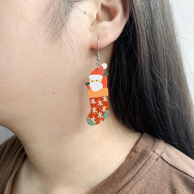 Acrylic Christmas Gift Earrings MIC-XueP109