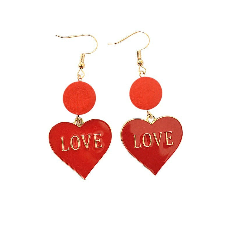 Acrylic Valentine's Day Love Earrings MYA-XieN056