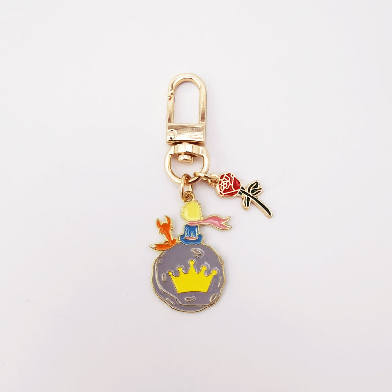 Keychain Metal Cute Cartoon Rose Ornament Minimo de compra 2 (M) QiChen004