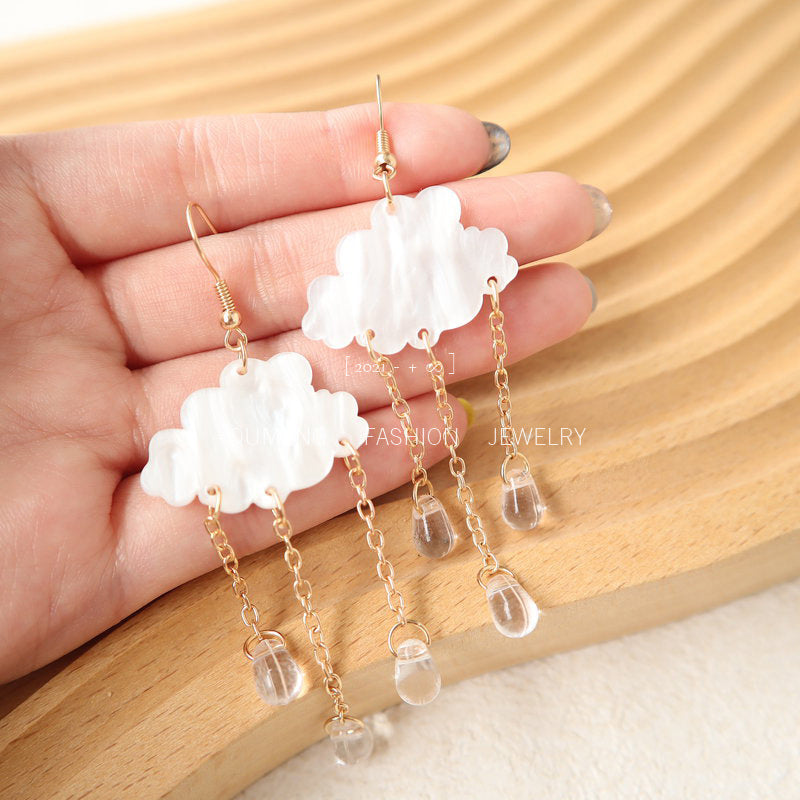 Acrylic Cloud Chain Earrings (Minimo de Compra 3) MYA-OuG046