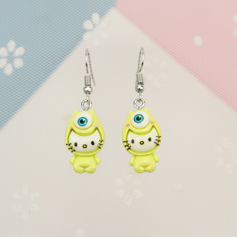 Alloy cartoon animal cat earrings MIC-NiQ025