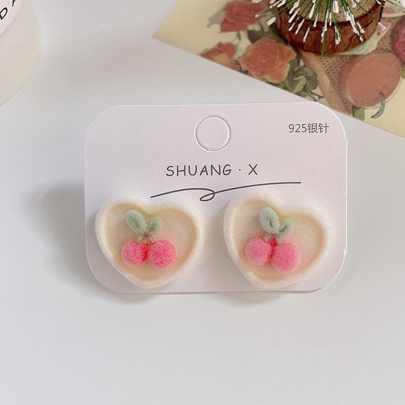 Acrylic flocked cute earrings (Minimo de Compra 2) MYA-ShuangX032