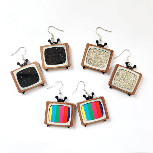 Acrylic retro style retro TV earrings MYA-XueP076