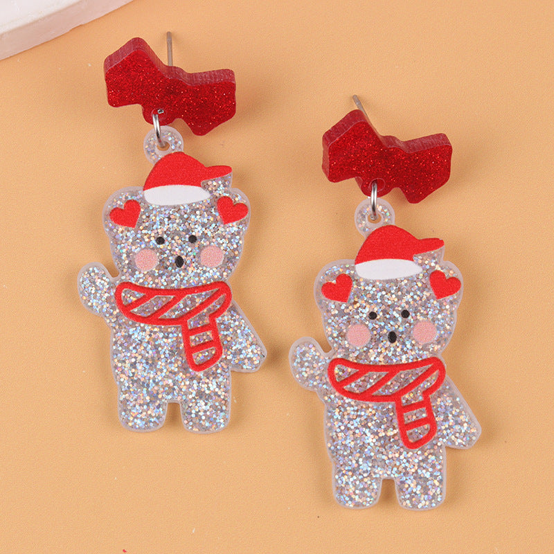 Acrylic Santa Claus sweater earrings MIC-DuA092