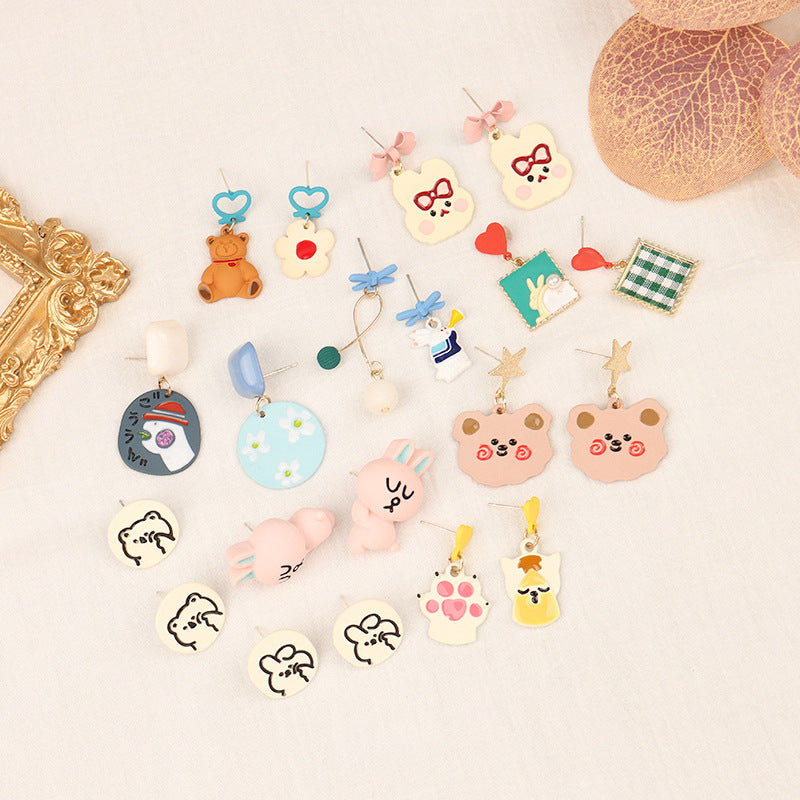 Alloy animal bow earrings （Minimo de compra 2） MYA-FuZ008