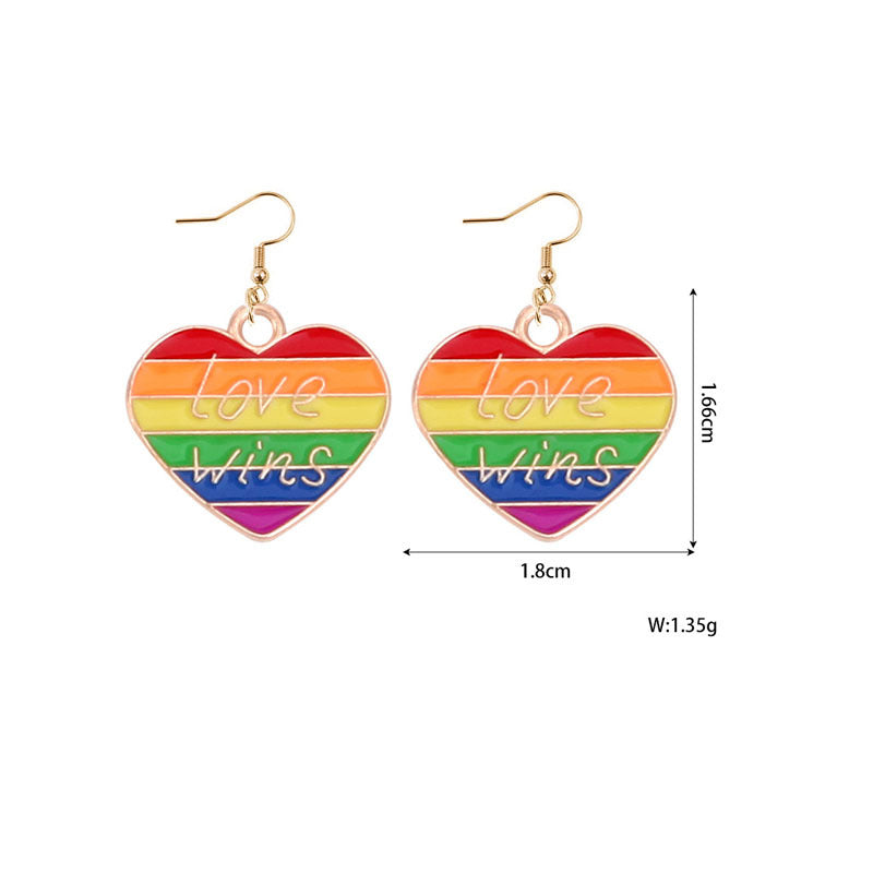 Alloy Rainbow Oil Dropping Earrings MIC-YiY004