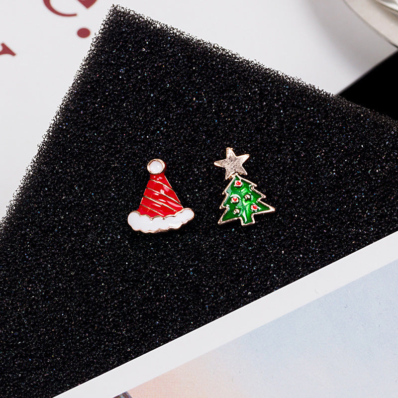 Alloy Santa Claus Asymmetric Earrings MYA-QingH019