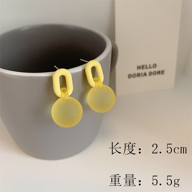 Alloy frosted bubble ball earrings (Minimo de Compra 2) MIC-ShangH013