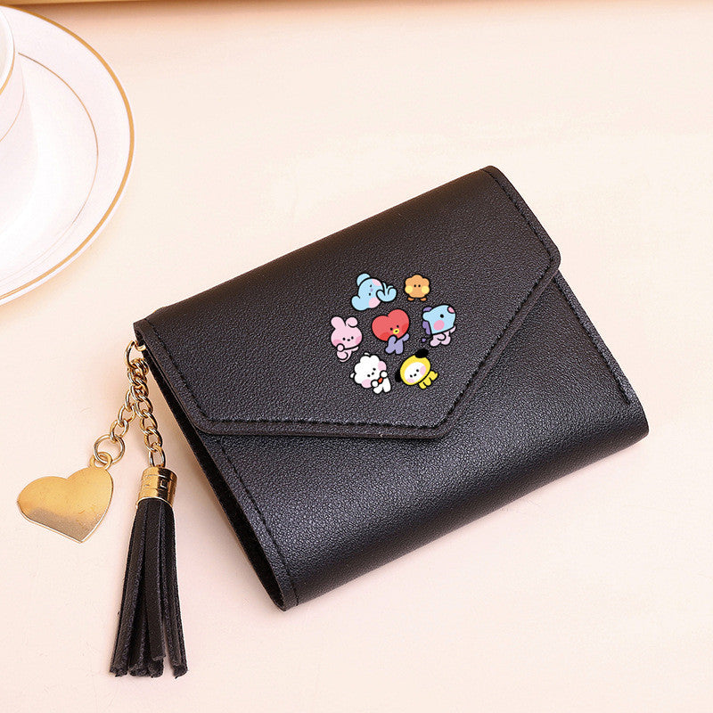 PU card bag tassel short wallet MIC-XingY017