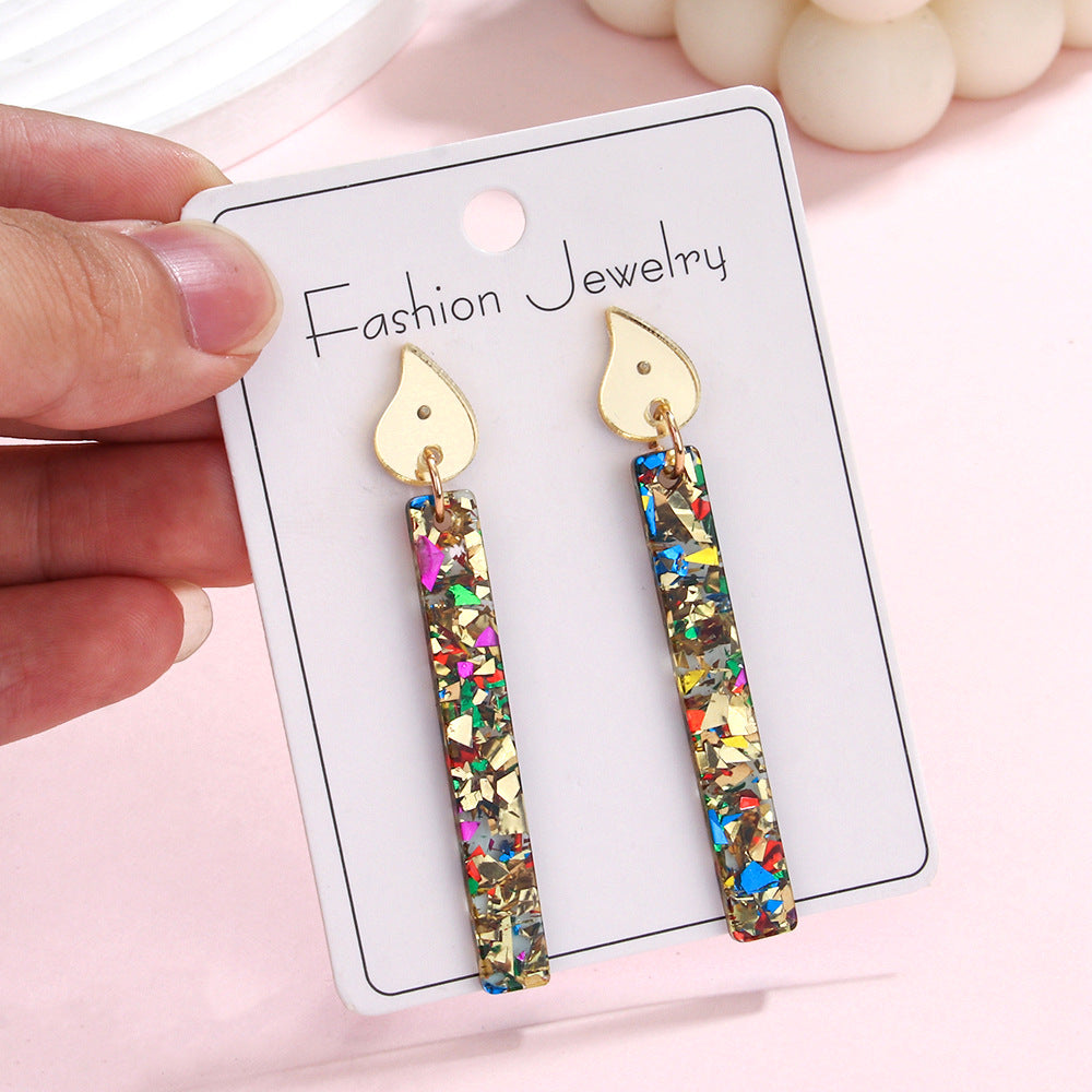 Acrylic cake candle earrings (Minimo de compra 2) MIC-ManT020