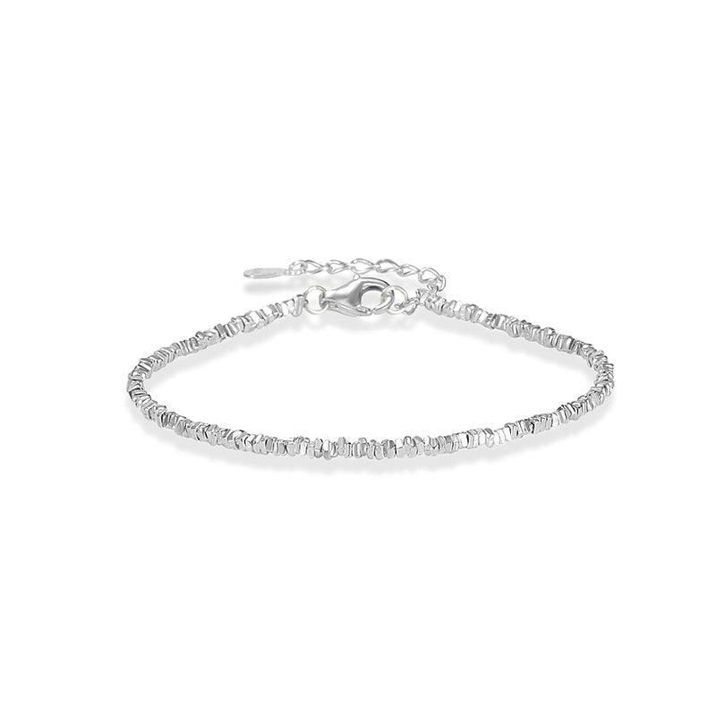 S925 sterling silver hand sliced silver bracelet US-YHG008