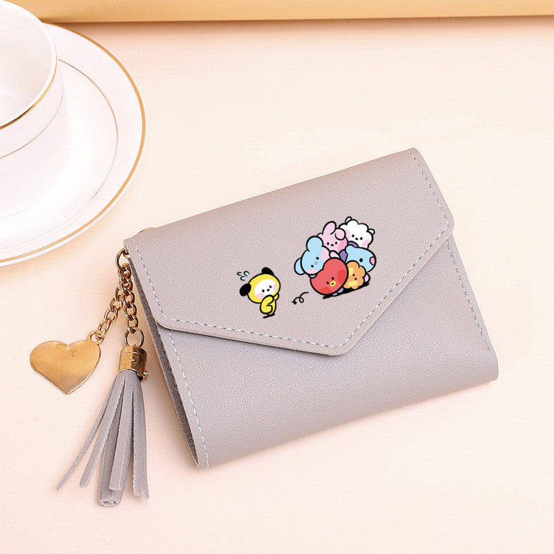 PU card bag tassel short wallet MIC-XingY017