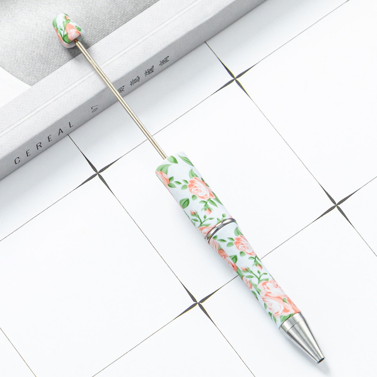 DIY Leopard Floral Cow Plastic Bead Pen HuaH002