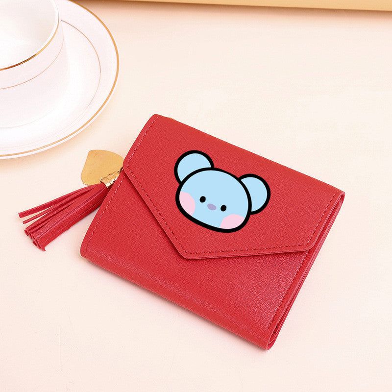 PU card bag tassel short wallet MIC-XingY016