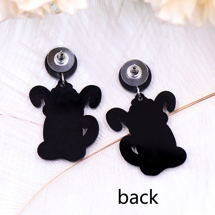 Acrylic Christmas cartoon character earrings (Minimo de compra 5) MIC-XiaoY069