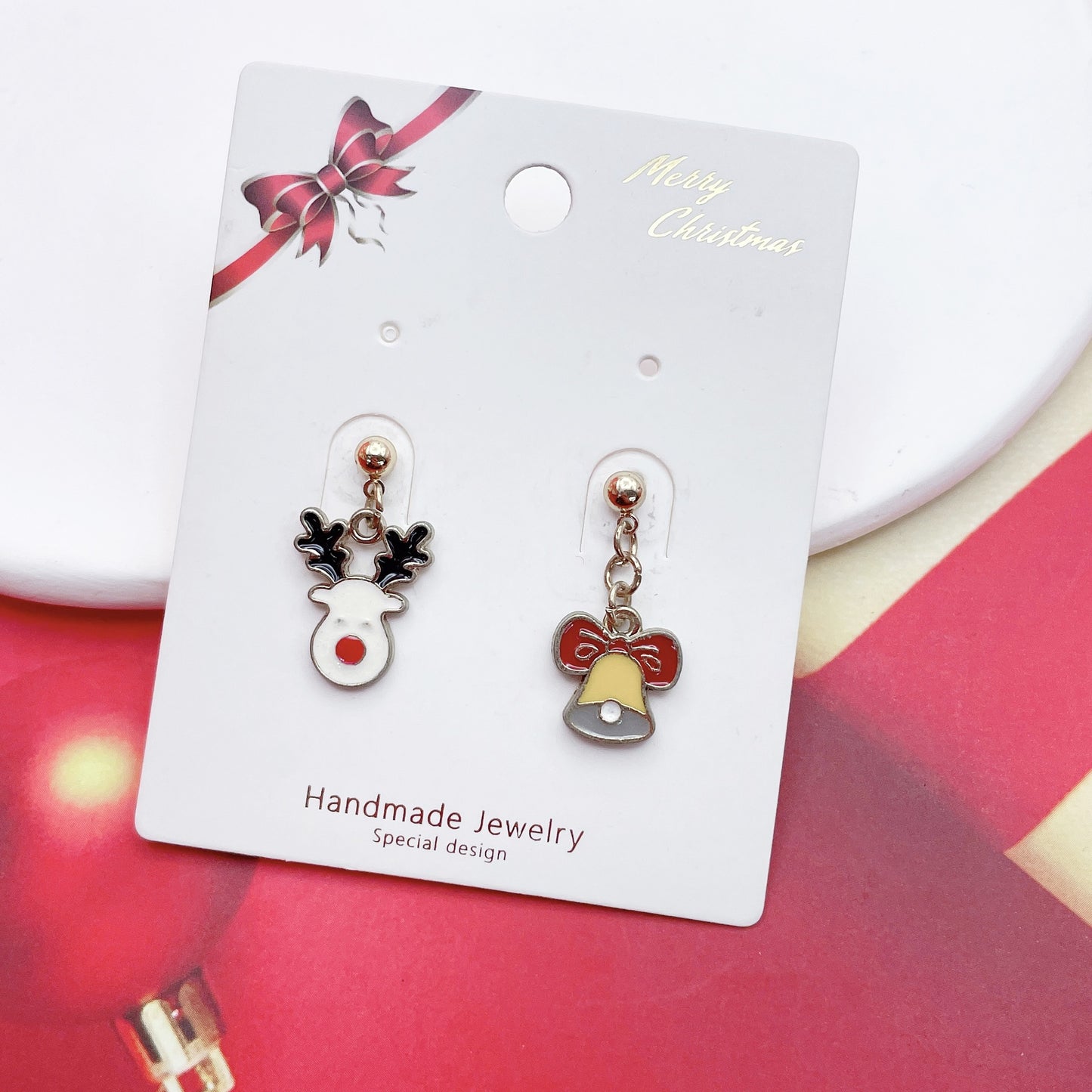 Alloy cartoon Christmas series earrings (Minimo de Compra 2) MIC-QiW011