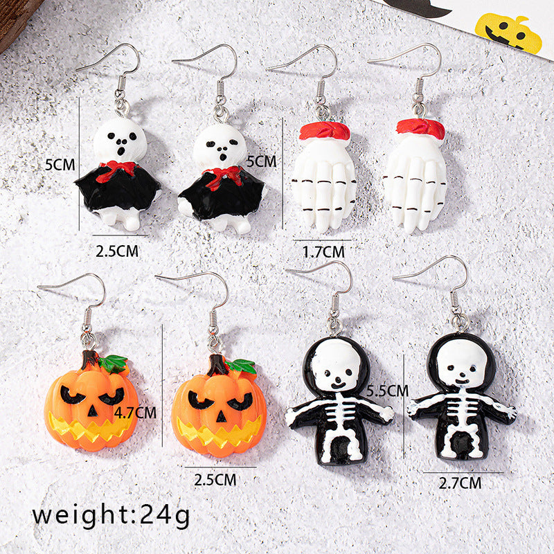 Alloy cartoon funny pumpkin ghost earrings MYA-JLD011