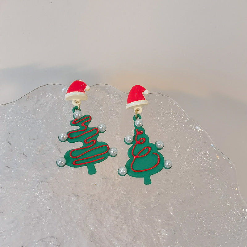 New alloy Christmas tree earrings (Minimo de Compra 5) MIC-JiuY074