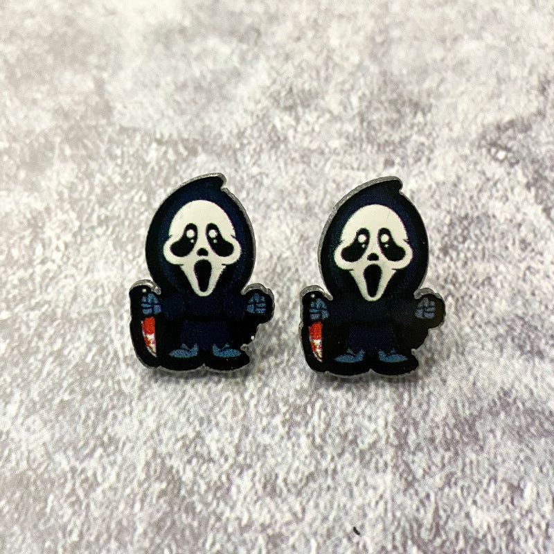 Earrings Acrylic Halloween Funny Fun Earrings 2 pairs Qunyi001