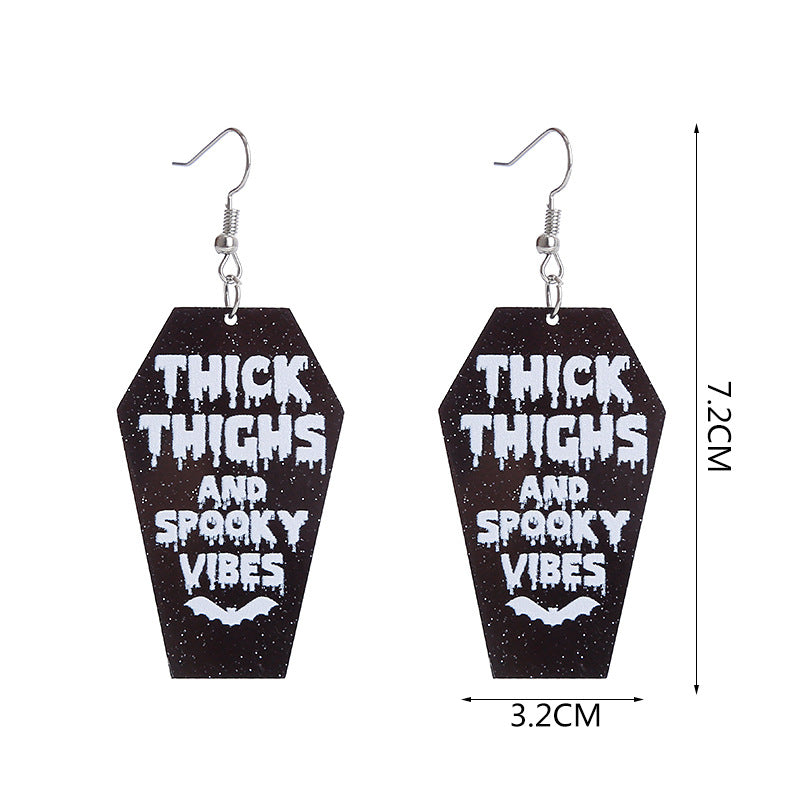 Acrylic Pumpkin Skeleton Ghost Earrings (Minimo de Compra 2) MIC-ChouT039